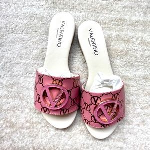 NEW Valentino by Mario Valentino Pink Logo Slides
